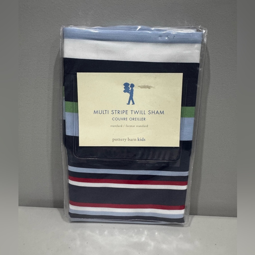 Pottery Barn Kids Multi Stripe Twill Sham Standard Size Brand New